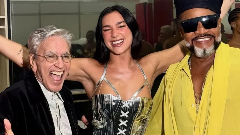 Caetano e Brown agradecem Dua Lipa após show: “O Brasil te ama”