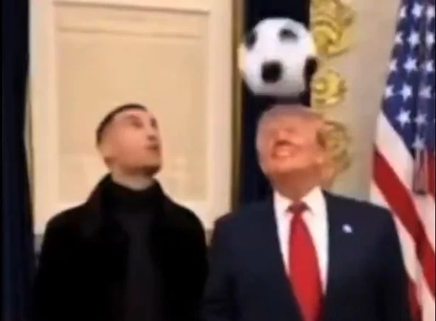 Trump publica vídeo feito em IA onde “joga” bola com Cristiano Ronaldo