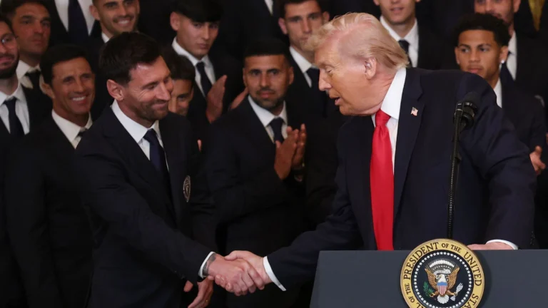 Messi visita Trump na Casa Branca com elenco do Inter Miami