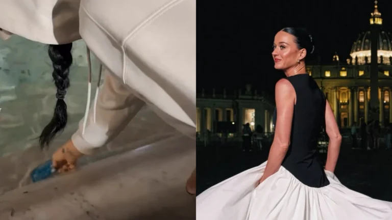 Katy Perry joga cartão de crédito na Fontana di Trevi em busca de sorte