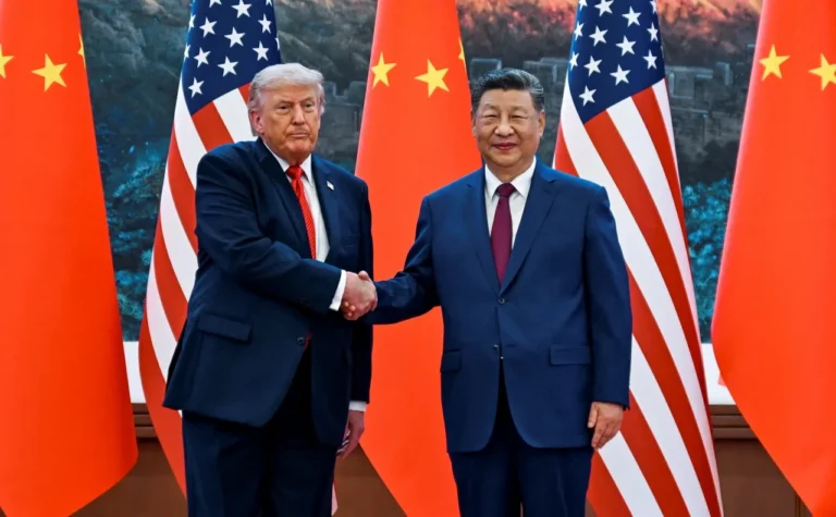 Trump chega à residência oficial do governo chinês em Pequim