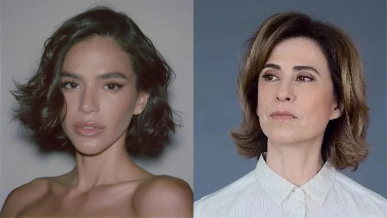 Bruna Marquezine e Fernanda Torres se abraçam em bastidores de peça