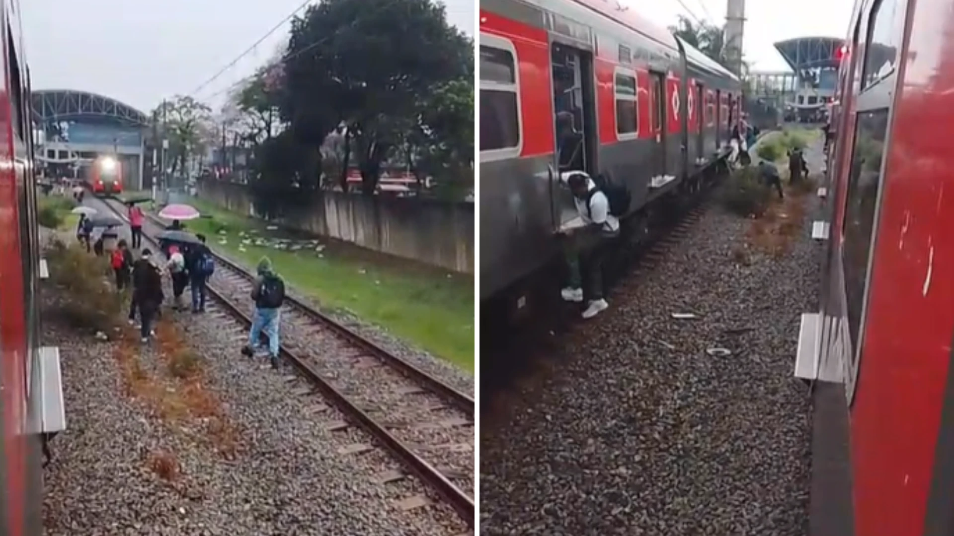 Vídeo: Passageiros andam pelos trilhos após falha na Linha 12-Safira em SP