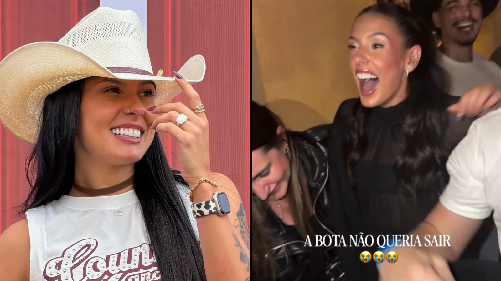 Ana Castela diverte fãs ao passar perrengue com bota em festa; veja vídeos
