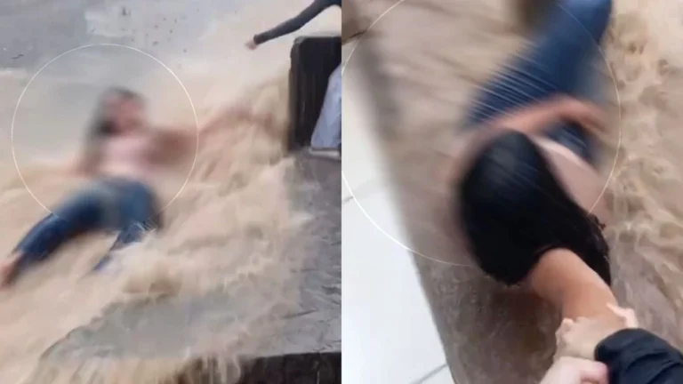 Mulher é levada por enxurrada após tempestade na Brasilândia em SP